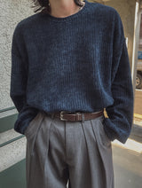 タキシードベルベットニットスウェットシャツ