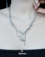Clear Moon Drop Necklace