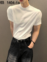 マッスルフィットクールハーフネックニット半袖Tシャツ
