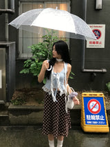 Cocoa Dot Vintage Midi Skirt