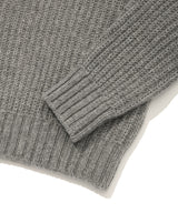 Women’s Multi-Yarn V-Neck Knit Melange Gray