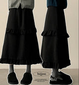 Posey banding layer frill long skirt