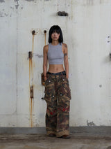 Ghost In The Shell Logo Denim Cargo Pants (Camo)