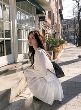 #Diana Ruffle Off Shoulder Shirring Mini Dress