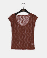 Nouvo see-through Lace Short Sleeve T-shirt