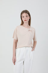 モダンスリットシャーリングTシャツ Beige