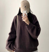 Disco Pop Duc Thick Sleeve Punching V-Neck Knit
