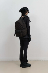 Button Slit Bootcut Pants / Black