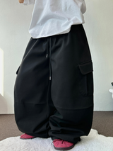 HARDY EVEN TWO PINTUCK BALLOON CARGO LONG PANTS🩶🖤2COLOR
