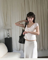 [ pearl guest look 🤍 ] royant pearl satin drape bl