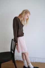 Petal satin skirt_pink