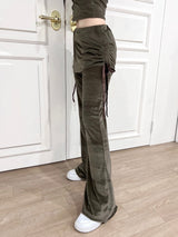1072. Velvet shirring sk-pt (3color)