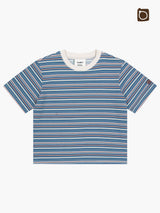 ALARM マルチストライプTシャツ BLUE_WOMAN