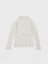 Unbalanced Stitch Turtleneck Tee Light Grey