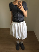 Striped V-neck Short Sleeve (2color)