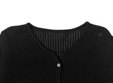 Detting Round V-Neck Knit Cardigan