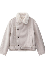 Double Breasted Fur Collar Jacket