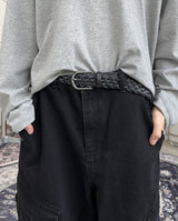 クルーワイドカーゴデニムパンツ