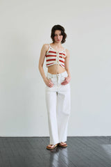 MIMI STRIPE SLEEVELESS / RED
