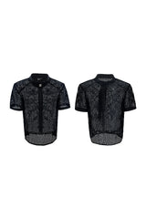 Knit Tie Detail Mesh Tee