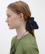Lace Big Scrunchie - Navy