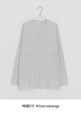 [unisex] Napyu Slit Over Plain Long Sleeve Tee