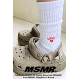Love Round Logo Crew Socks White