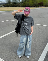 Logan Denim Cargo Pants(Light Blue)