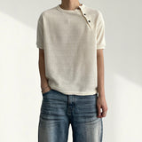 Bas Diagonal Snap Short Sleeve Knit (3color)