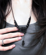 vintage black rose knot necklace