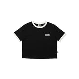 (WOMAN) ESSENTIAL RINGER T-SHIRT【BLACK】