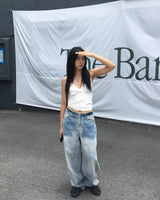 シャドーライトワイドデニムパンツ