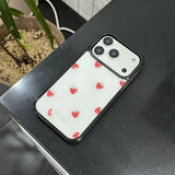 [MADE][Glass Bumper Case] Strawberry embroidered knit case Red