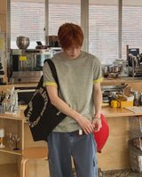 ロベン カラーマッチング ロールアップ ショートスリーブ Tシャツ