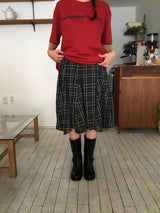 Rambo check midi skirt (2color)