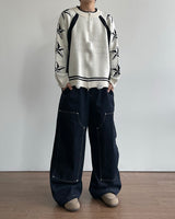 Star-printed Knitwear Zip-Up