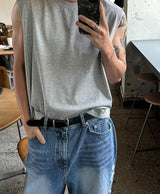 [Unisex] Real stitch semi wide denim pants