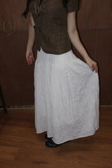 hot sealing plaid white long skirt