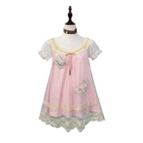 Rose Islandナイトナイト ツートーン ガール刺繍 レースメッシュ パジャマドレス 2WAY