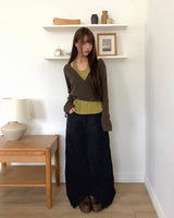 Dazi Colorblock Halter Sleeveless Strap Wrap Knit