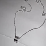 TEXTURE RING NECKLACE (SILVER)