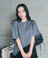 UNISEX スタッズケミカルT チャコール