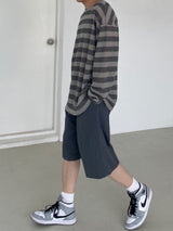 Nylon wide banding half pants 2C