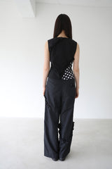 NYLON RUFFLE PANTS (BLACK)