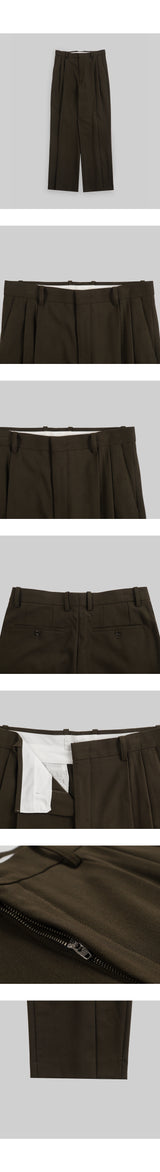 ウールTRワイドスラックス [Khaki]