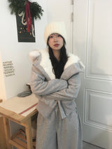 Fur zip-up set