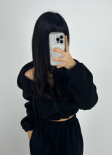 (LOWEST PRICE!/HOT DEAL♥) フリースシェルパフーディージップアップバンディングセミクロップドフーディー - 3 COLOR