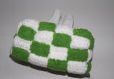 green checkerborad tissue case