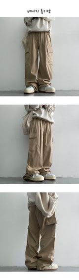 [3 Tier Length] [S–2XL]ティダタータンピンタックバンディングカーゴワイドパンツ (6 colors)