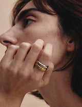 25FW★ Champagne Full Moon Silver (P) Glossy Slim Ring M